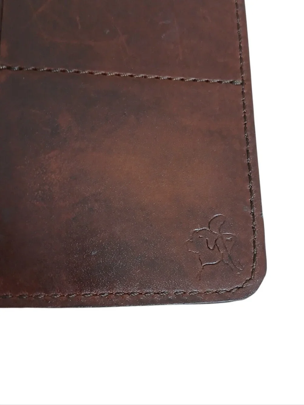 Saddleback Leather Company Rugged Bifold Wallet Dark Brown Heavy Stitch Logo